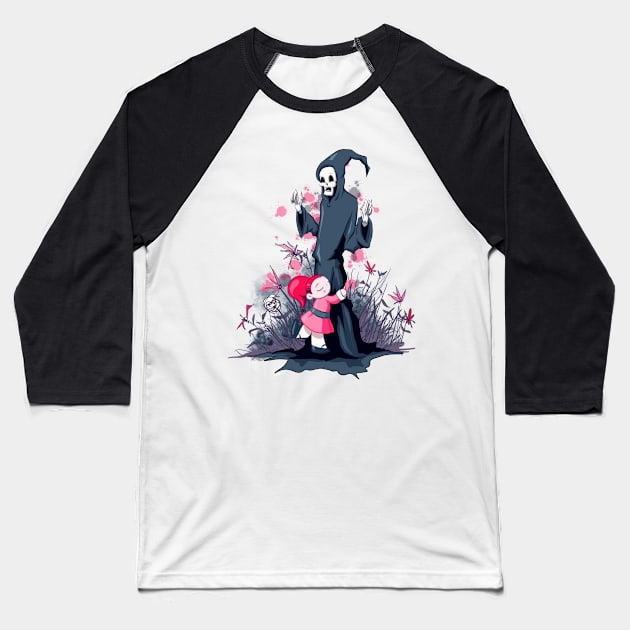 Reaper Hug Baseball T-Shirt by LVBart